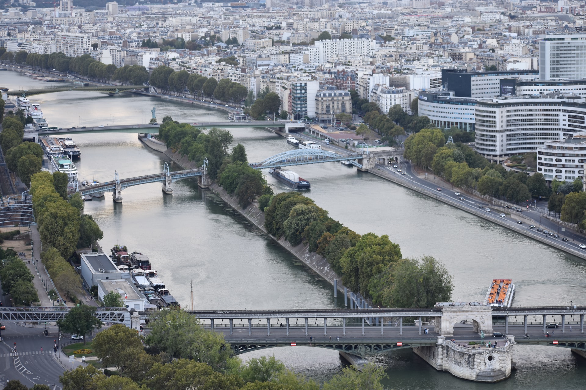 View of the Seine as seen from the Eiffel Tower