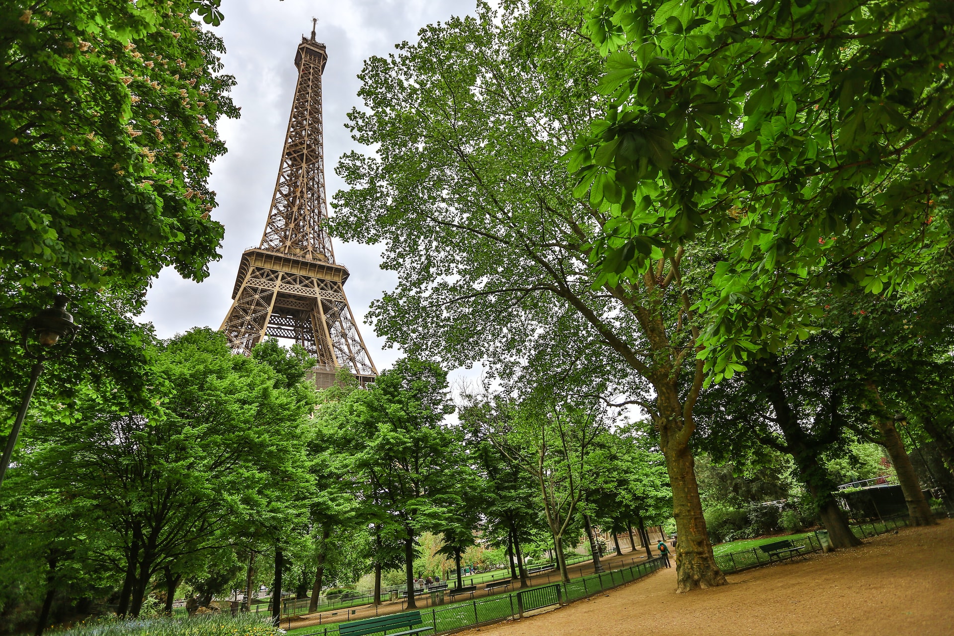 Eiffel Tower Champ de Mars view for picnic