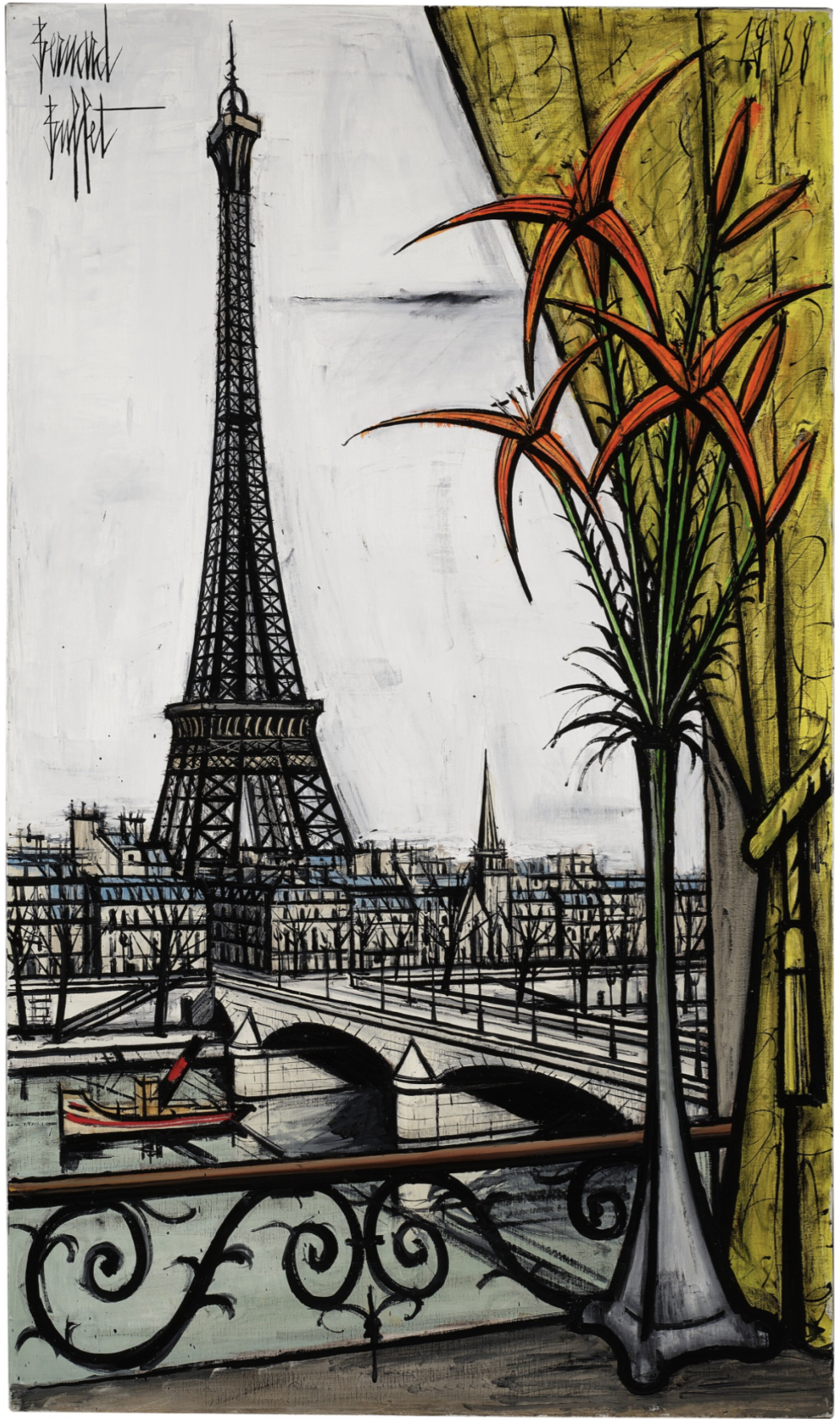 Bernard Buffet, Eiffel Tower and Lillies_City of Paris Museum of Modern Art